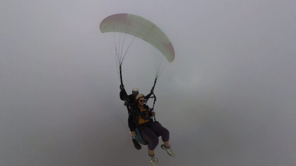 Paragliding in a cloud